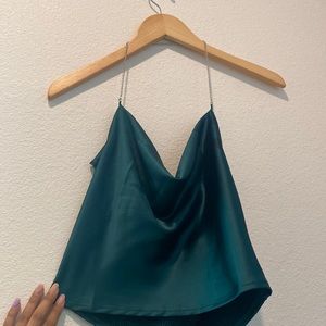 Cropped emerald top perfect with jeans and heels